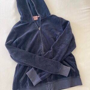 Juicy Couture Tracksuit Jacket Blue Terry Zip Up Hoodie